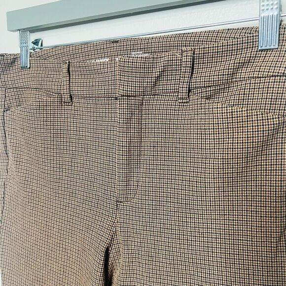Old Navy High Rise Pixie Skinny Pants Gold Brown Houndstooth Sz 8 - Picture 4 of 10